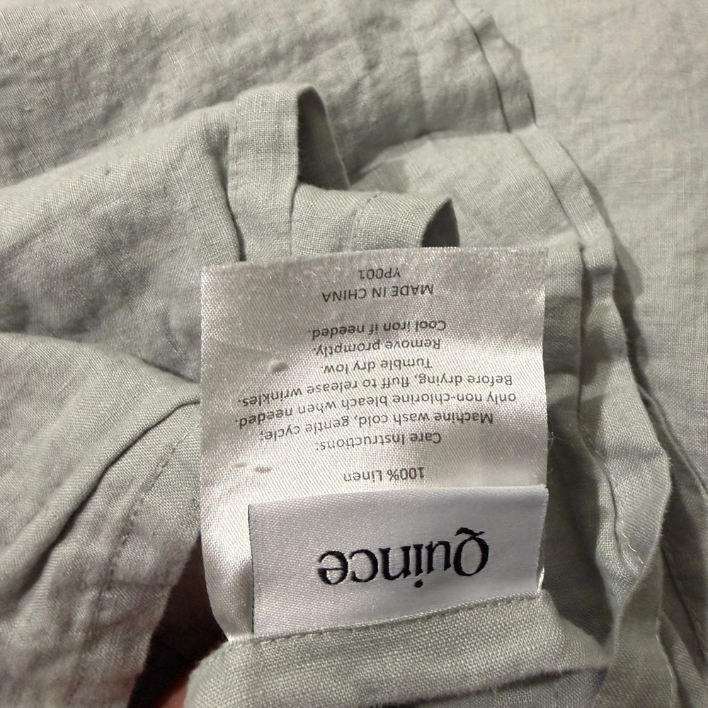 Quince Linen Duvet Cover Fitted & Flat Sheet Set Queen Bedding Gray - Picture 2 of 11